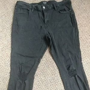 Black distressed jeans